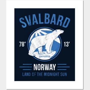 Svalbard Polar Bear under the Midnight Sun - Norway Posters and Art